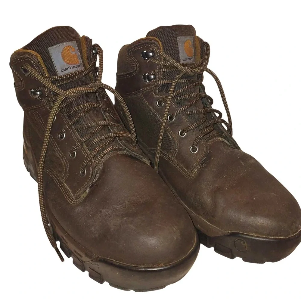 Carhartt Mens Rugged Flex Leather Work Boots Size 13W FF6013-M Waterproof Brown